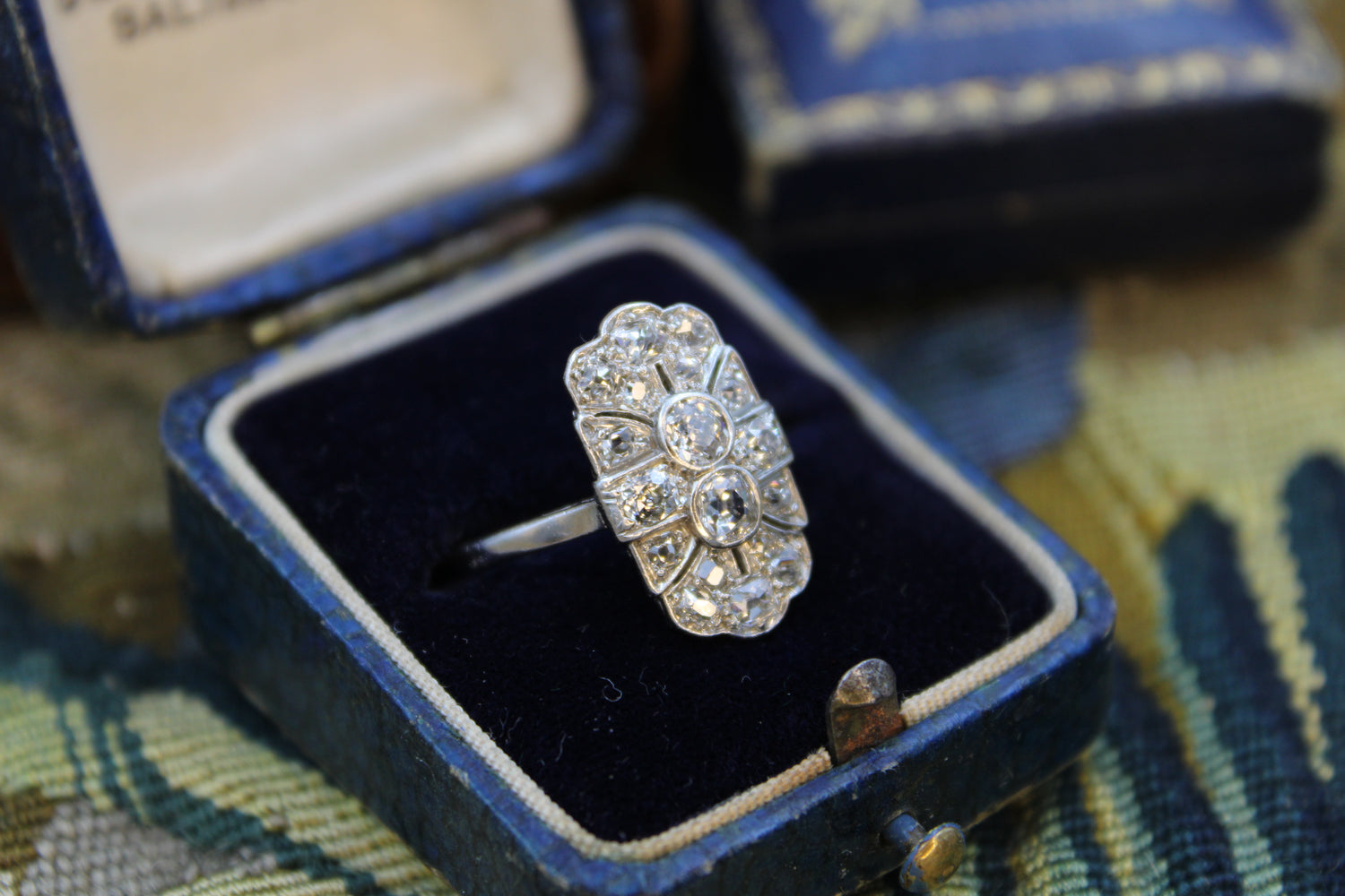 A Art Deco Diamond Ring set in Platinum, Continental, Circa 1930 - Robin Haydock Antiques