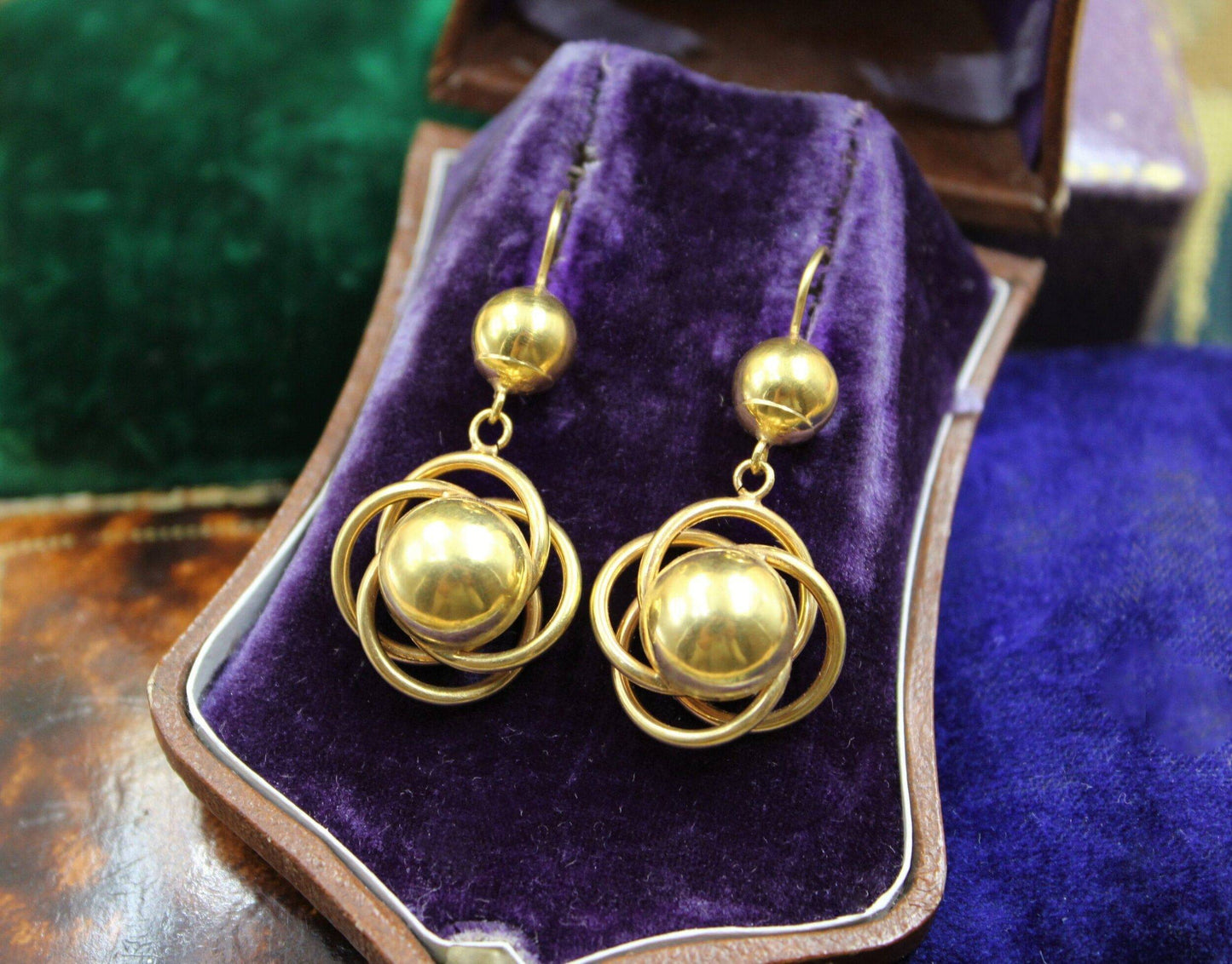 A very fine pair of Celestial Earrings in High Carat Yellow Gold, English, Circa 1880 - 1910 - Robin Haydock Antiques
