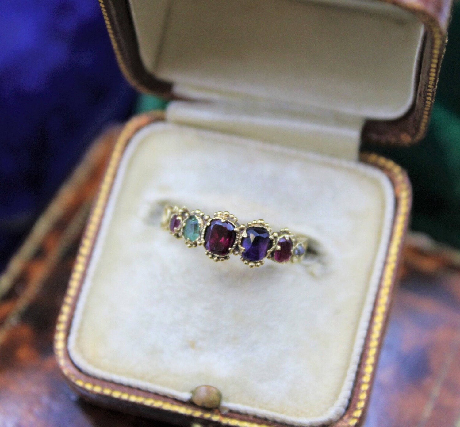 A very fine example of an early Victorian Gem set "Regard" Ring set in High Carat Yellow Gold, English, Circa 1850 - Robin Haydock Antiques