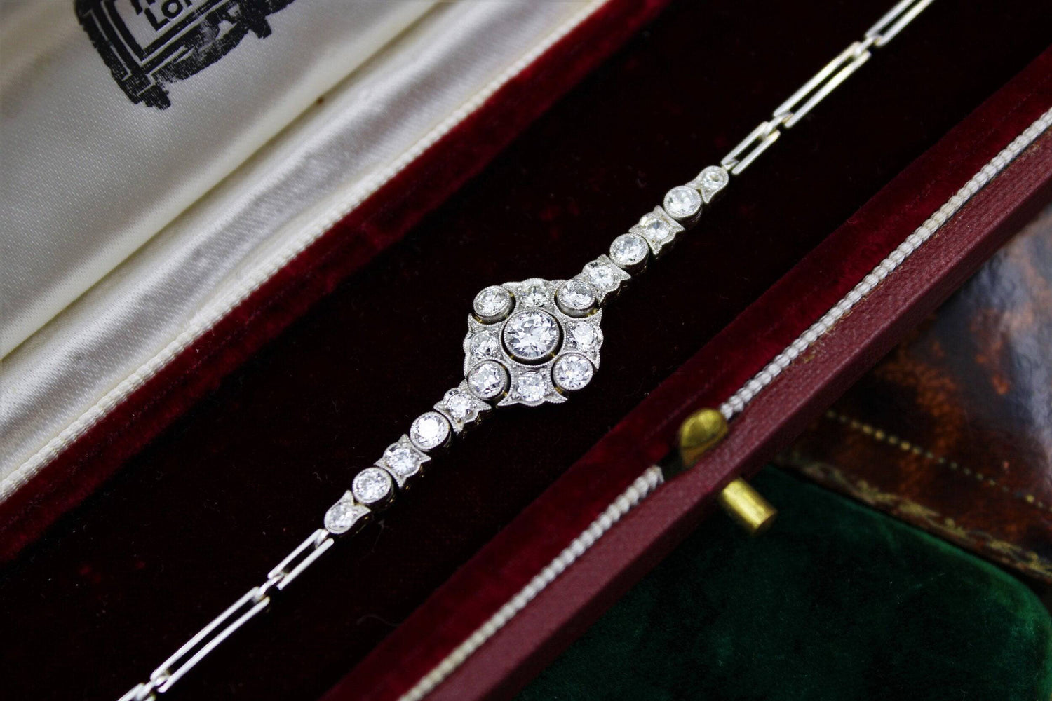 A very fine Edwardian Diamond Demi-Bracelet set in 18ct Gold and Platinum tipped, English, Circa 1910 - Robin Haydock Antiques