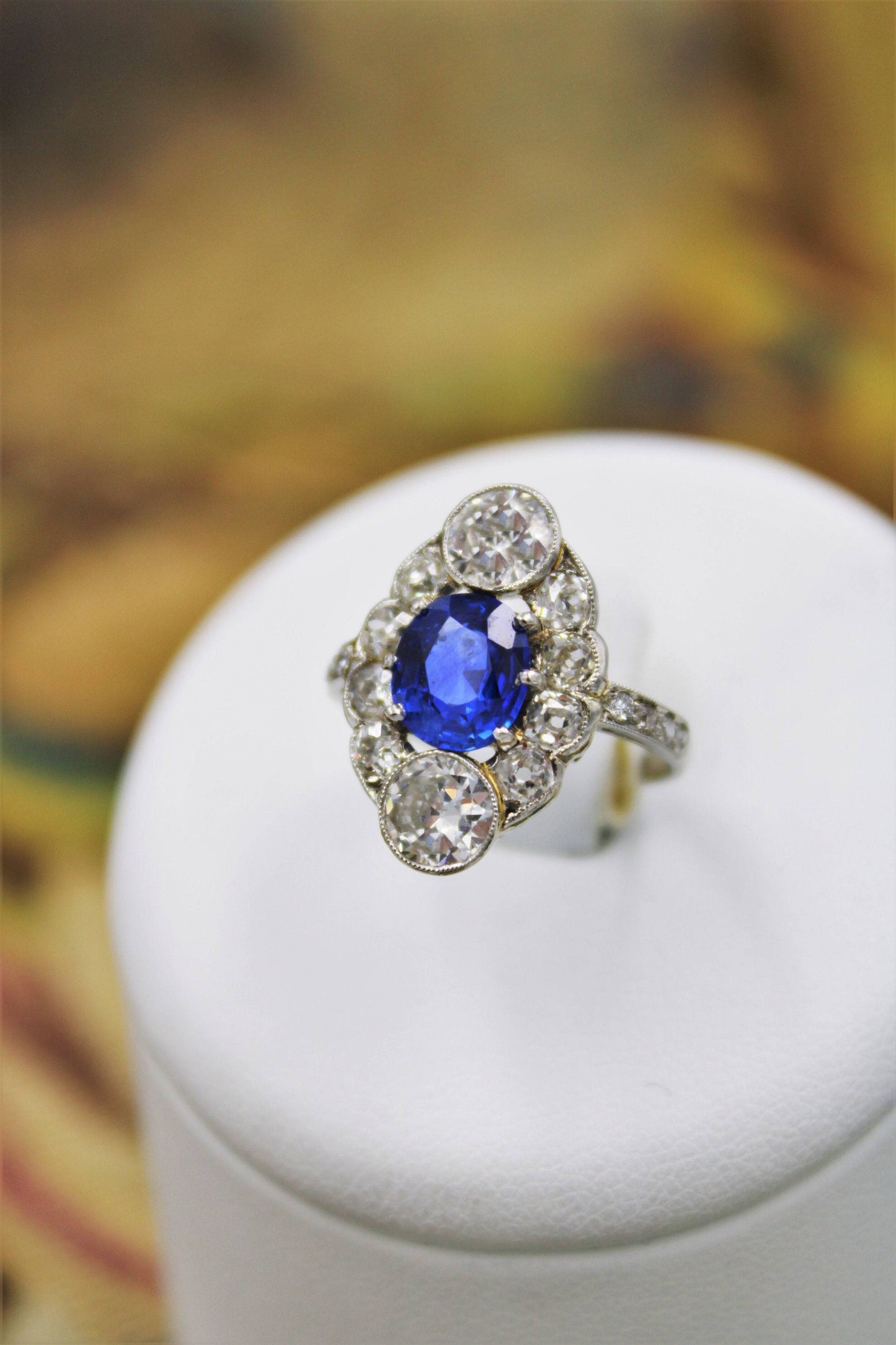 An extraordinary example of an "Art Deco" Sapphire, Diamond & Platinum Ring, Circa 1920-1930. - Robin Haydock Antiques