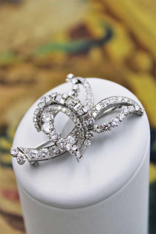 Vintage Abstract Diamond Spray Brooch, Circa 1950 - Robin Haydock Antiques