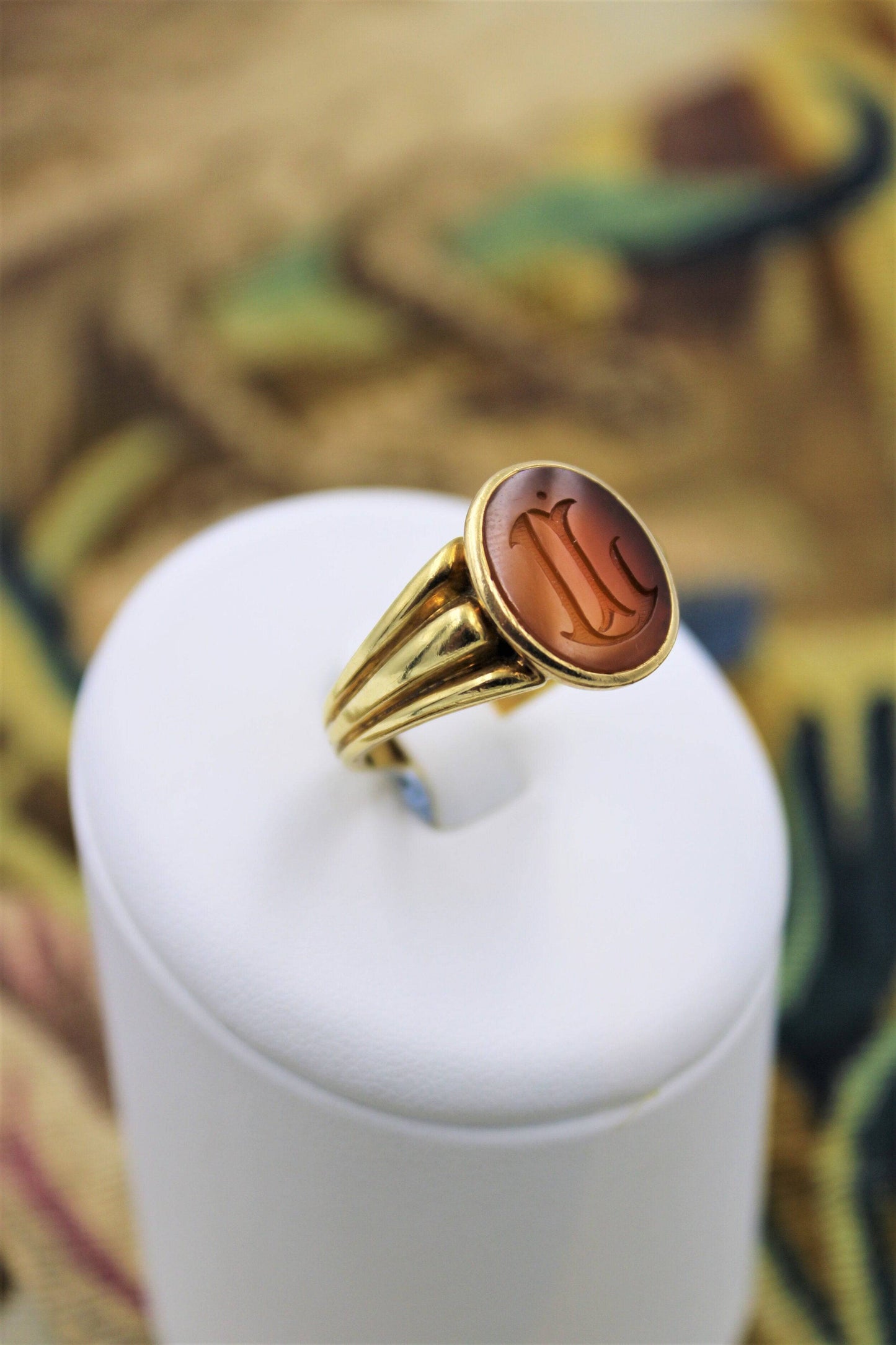 A very fine Carnelian Intaglio Ring mounted in 18ct Yellow Gold, French, Circa 1890 - Robin Haydock Antiques
